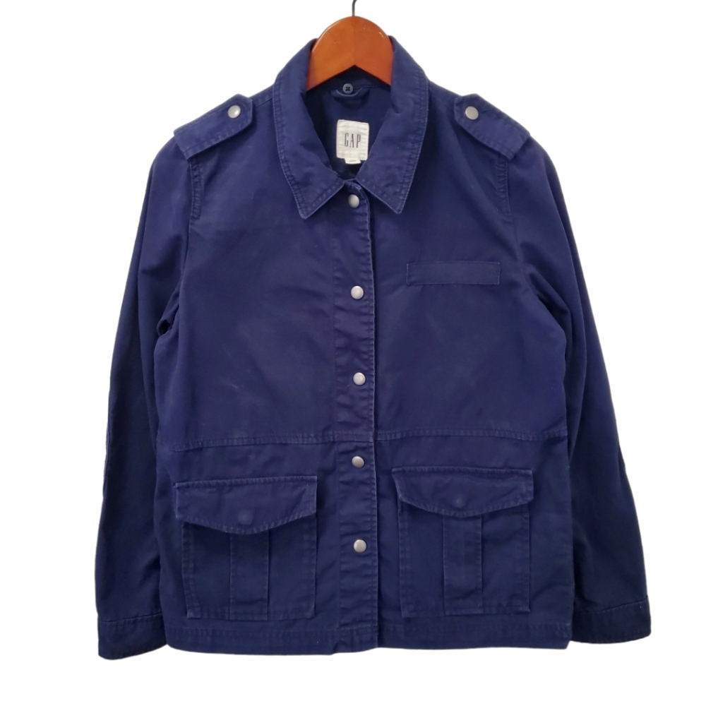 GAP Navy Canvas Utility Jacket In Size XS